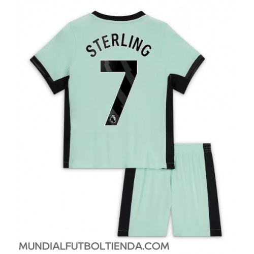 Camiseta Chelsea Raheem Sterling #7 Tercera Equipación Replica 2023-24 para niños mangas cortas (+ Pantalones cortos)